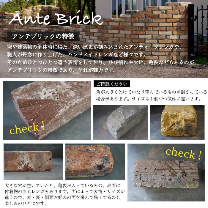 アンティークレンガ 古煉瓦 23X11cmサイズ ブロック DIY 外構 エクステリア 庭 花壇 置くだけ おしゃれ ｜ アンテブリック 117 銀座イエロ 6個セット販売｜ex-ceracore｜05