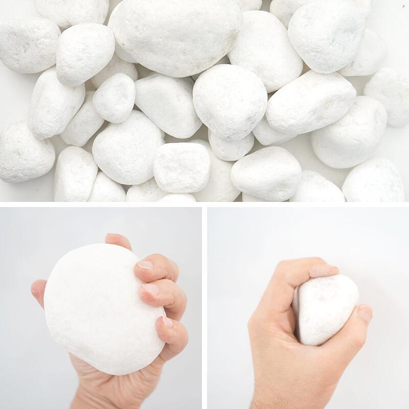 白玉石 5cm-15cm 20kg タンブル ごろた石 割栗石 庭石 グランドロック