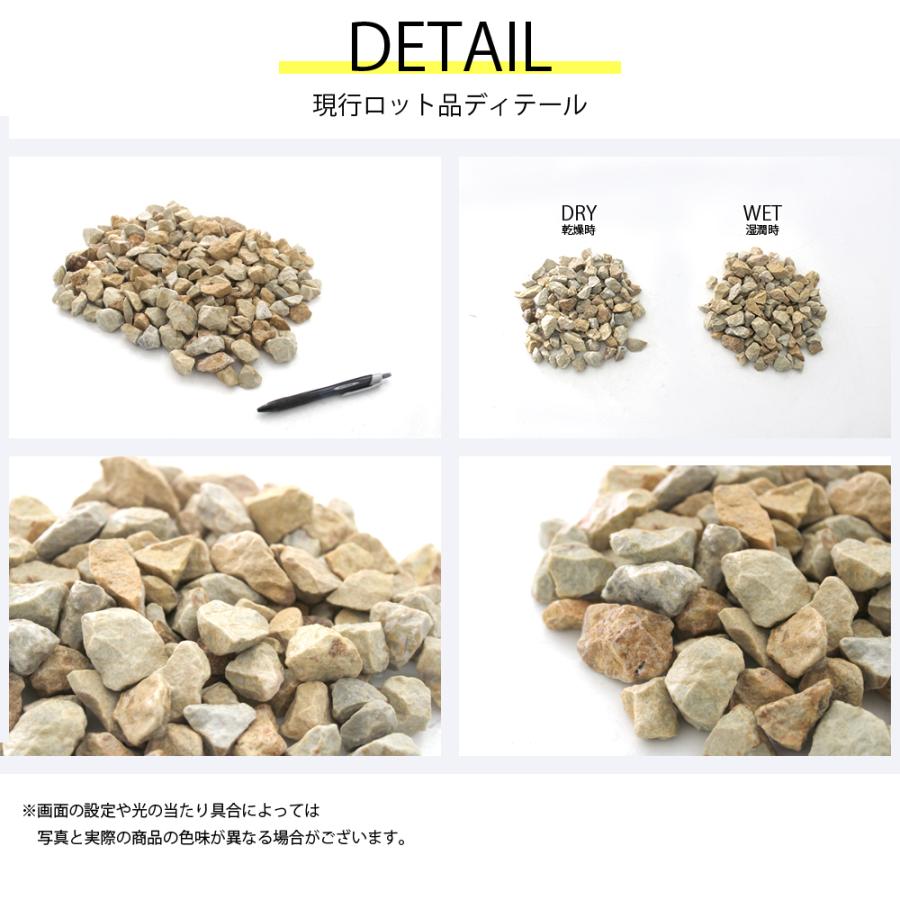 化粧砂利 黄色 レモンイエロー 15-25mm ラフタイプ 100kg（20kg