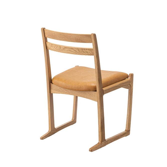 東谷 チェア ナチュラル 完成品 JPC-125OAK 東谷 AZUMAYA チェア ダイニングチェア 椅子 アームレスチェア ソリ脚 天然木 国産 日本製 曲線美 木製 ナチュラル_3