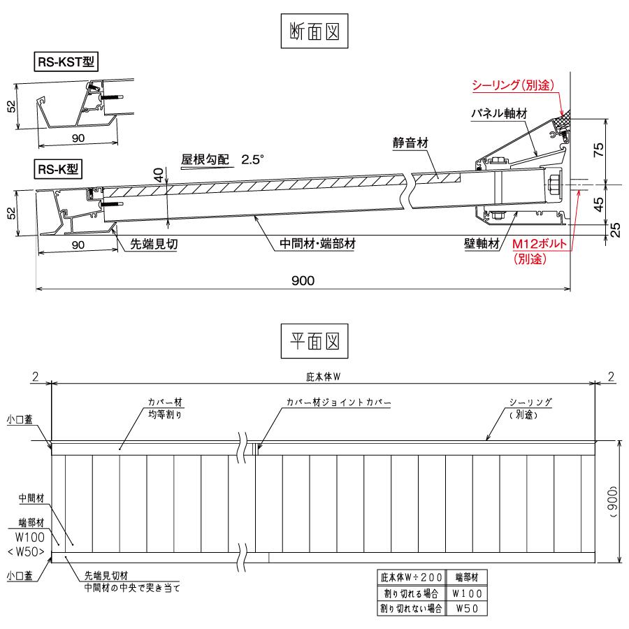 庇 ひさし ダイケン DAIKEN RS VISOR RS-K 出幅D900mm × 幅 庇 ひさし ダイケン DAIKEN RS VISOR RS-K 出幅D900mm × 幅