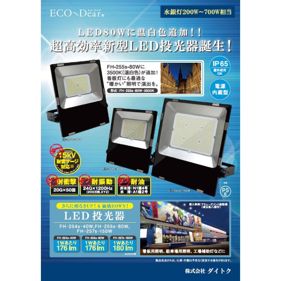 未使用】ダイトク LED投発機 FH-255S-80W-5000K【ハンズクラフト熊本