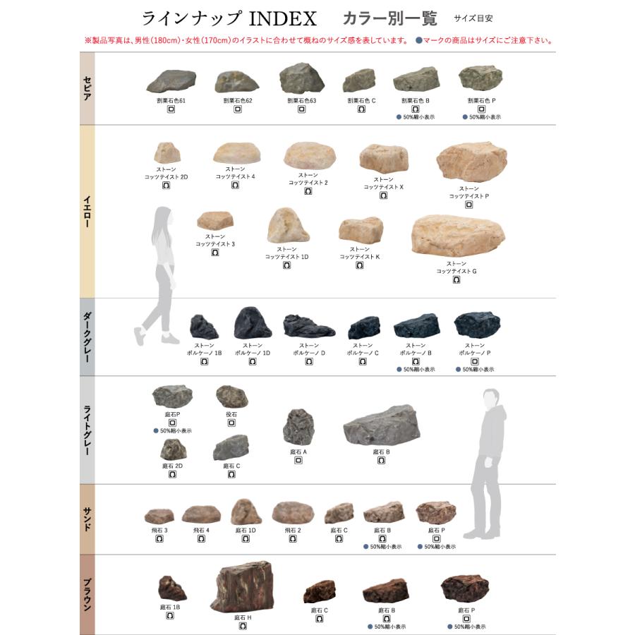 人工庭石 グローベン リフェイクストーン 庭石 5A ライトブルー A60CZ156C 内フチタイプ FRP庭石 庭 庭園 完成品_5