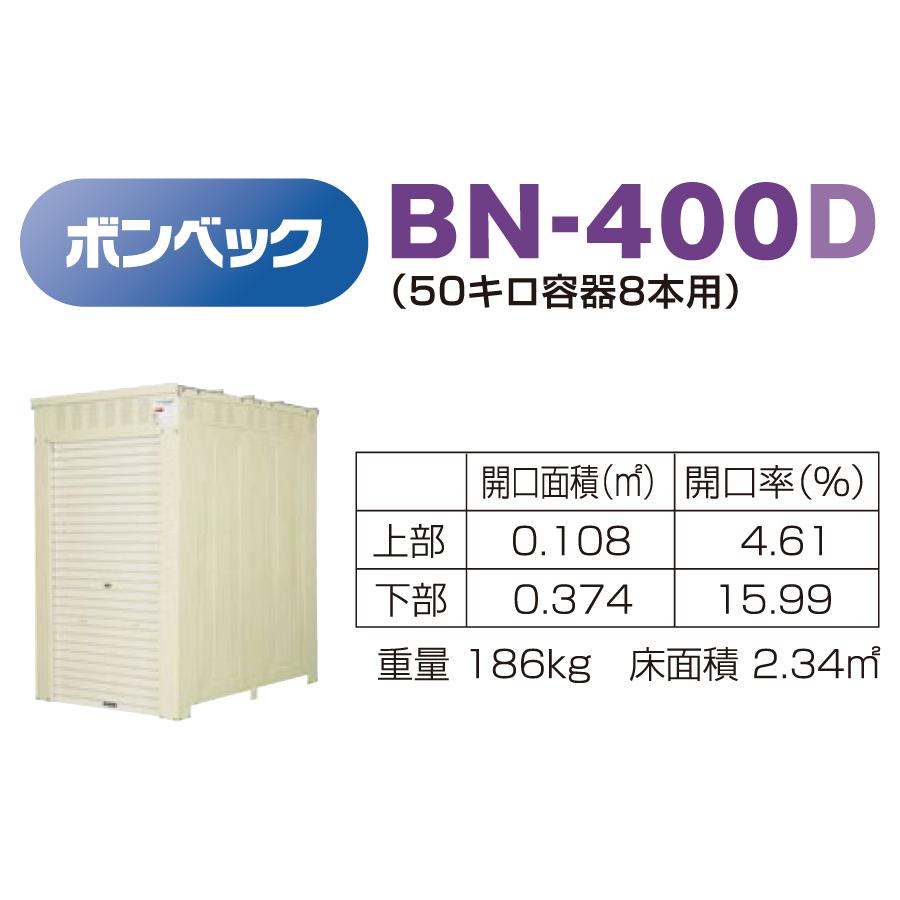 LPガス容器収納庫 ホクエイ ボンベック BNシリーズ BN-400D 標準仕様