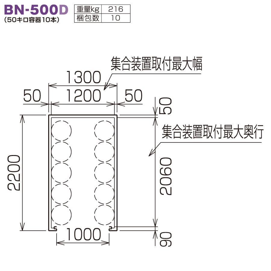LPガス容器収納庫 ホクエイ ボンベック BNシリーズ BN-500D 乙種防火