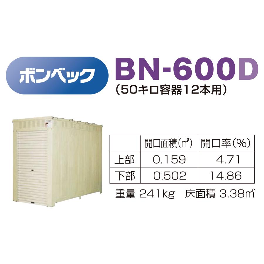 LPガス容器収納庫 ホクエイ ボンベック BNシリーズ BN-600D 乙種防火