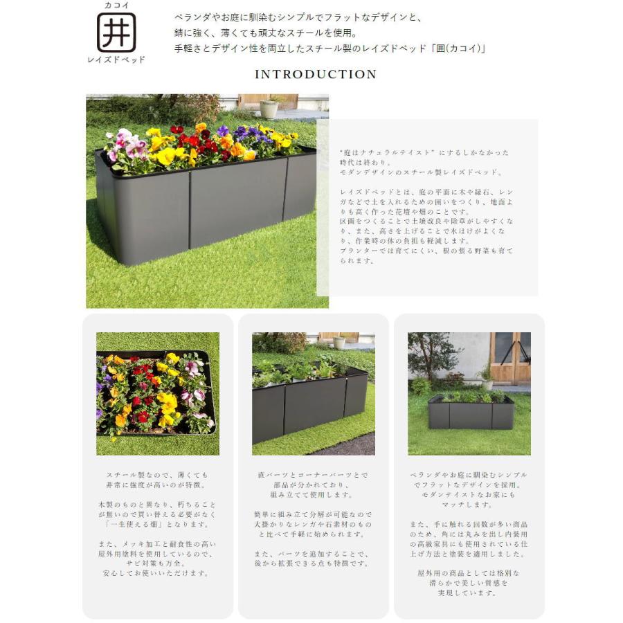 カツデン レイズドベッド 囲 直セット 2枚入り インテリア プランター