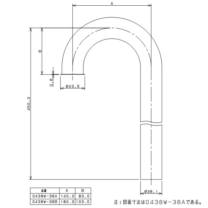 無料☆特典対象】 カクダイ KAKUDAI 幅広ステッキ管 0438W-38A