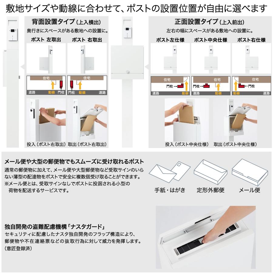 【無料プレゼント対象商品】   NASTA ナスタ 門柱ユニット   KS-GP21A   LED照明無   Qual（クオール）   ポールセット 門柱 ポスト   機能門柱 スタンドタイ｜ex-gstyle｜04