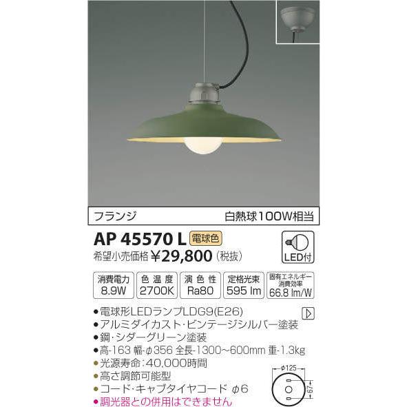 照明 おしゃれ コイズミ照明 KOIZUMI ペンダントライト AP45570L