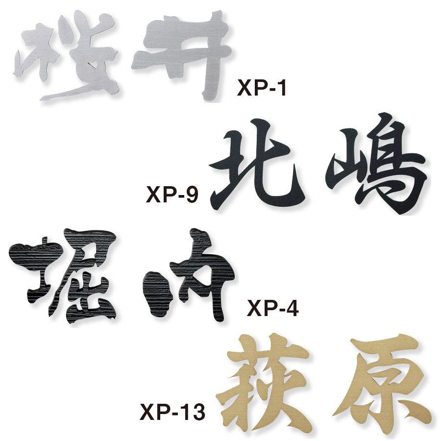 ステンレス切文字表札 美濃クラフト プリモ XP-9 半ツヤ黒色塗装 漢字2