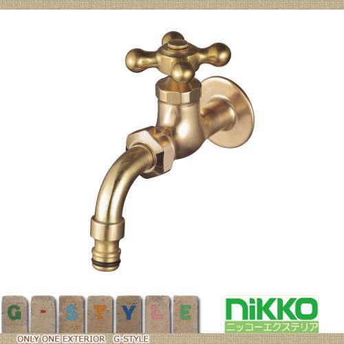 【無料★特典対象】 蛇口 ニッコーエクステリア NIKKO Hシリーズ 自在蛇口 ホースアダプター一体型 ゴールド 真鍮 H301 蛇口 ガーデニング 庭まわ_1