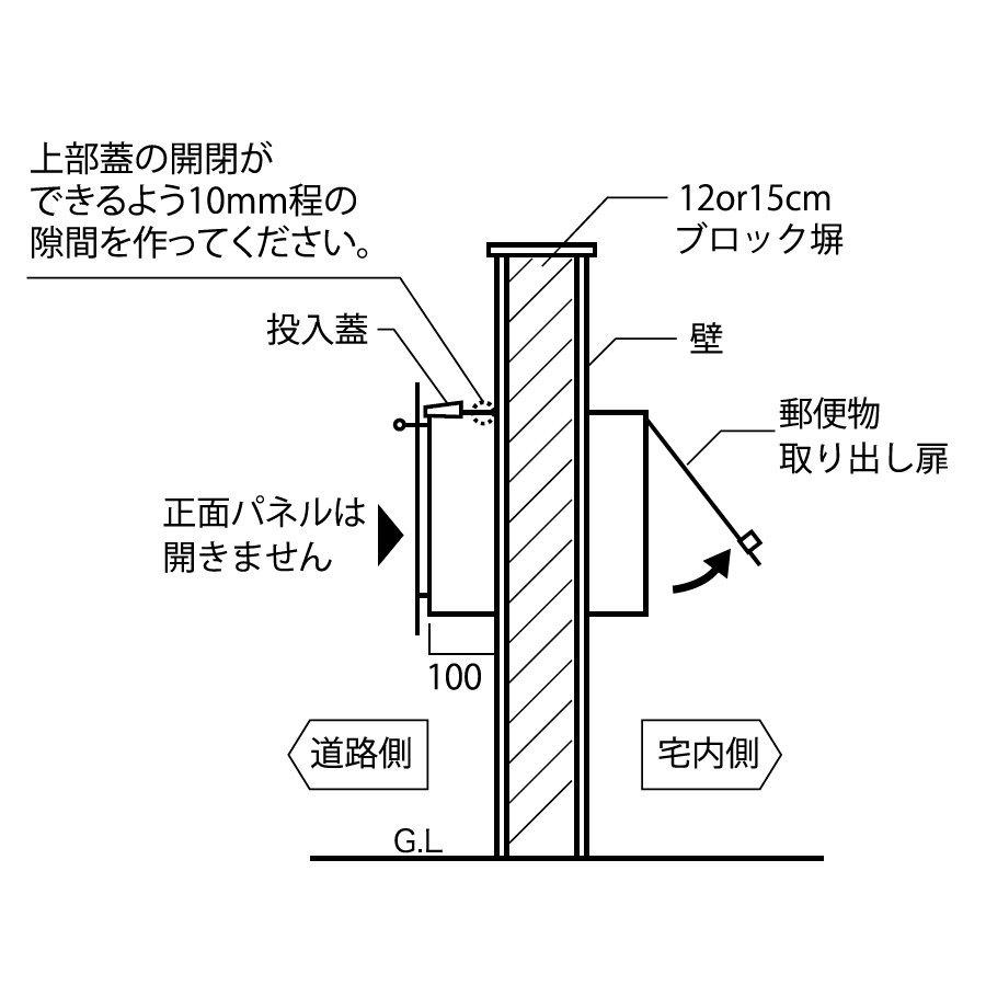 【無料プレゼント対象商品】 郵便ポスト 郵便受け オンリーワンクラブ ノイエキューブ ウッド ロング ブロック埋め込み仕様 オークブロック GM1-EZ