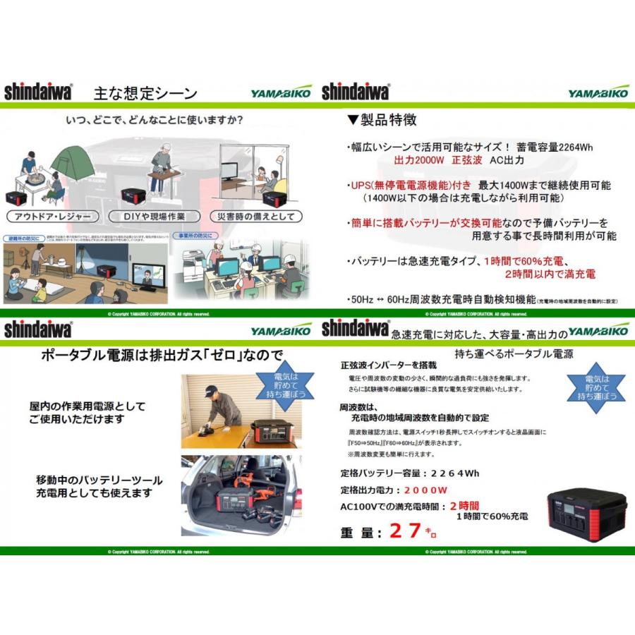 新ダイワ SHINDAIWA リチウムイオン蓄電池 ポータブル電源 新ダイワ SHINDAIWA リチウムイオン蓄電池 ポータブル電源