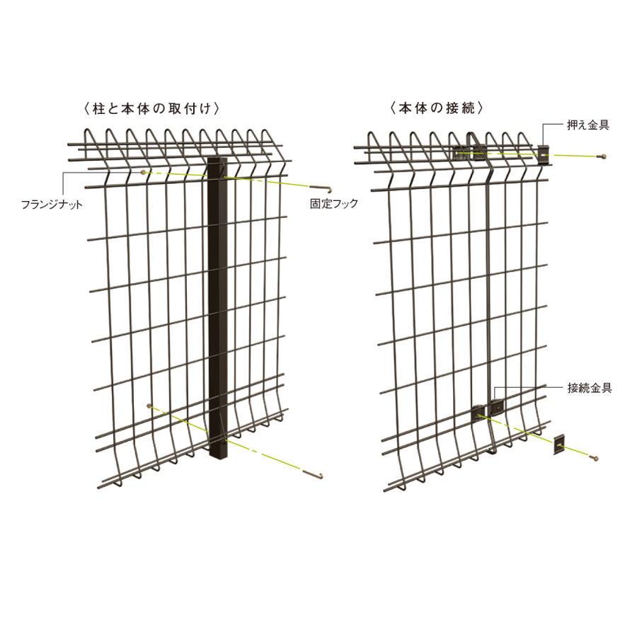 【無料★特典対象】 フェンス   積水樹脂 メッシュフェンス G10 本体   H1200 B    コンクリートブロック設置タイプ   境界 屋外 アルミ 形材フェンス ガーデ_3