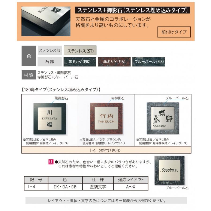 表札 三協アルミ 三協立山 ステンレス+御影石 (ステンレス埋め込み