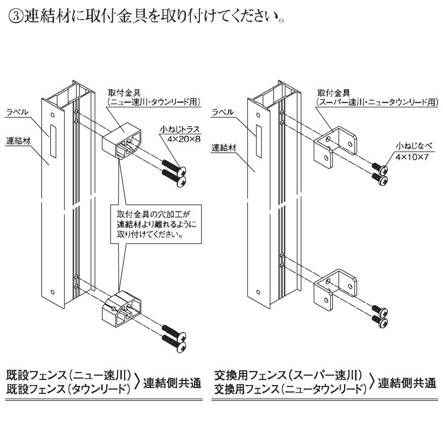 部品】 補修部品 三協アルミ 三協立山 形材フェンス 新旧連結材 ニュー