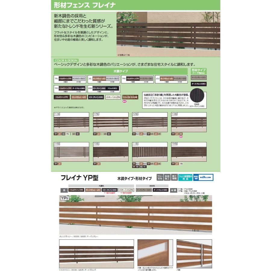 【無料★特典対象】 フェンス 目隠し 三協アルミ 三協立山 フレイナ YP型 フェンス本体 形材タイプ 2008 2000×800 フリー支柱タイプ 境界 屋外_4