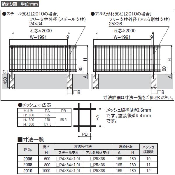 無料☆特典対象】 メッシュフェンス 三協アルミ 三協立山 ユメッシュE