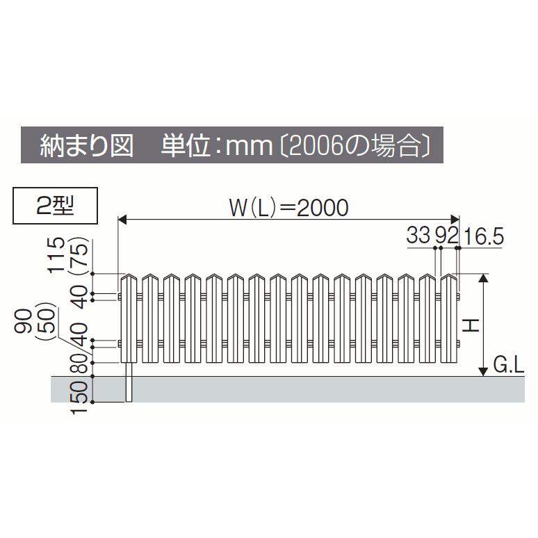 フェンス  三協アルミ 三協立山 ララミー2型  フェンス本体  H800  FMA-2  境界 屋外 アルミ 形材フェンスガーデン DIY 塀 壁 囲い｜ex-gstyle｜03