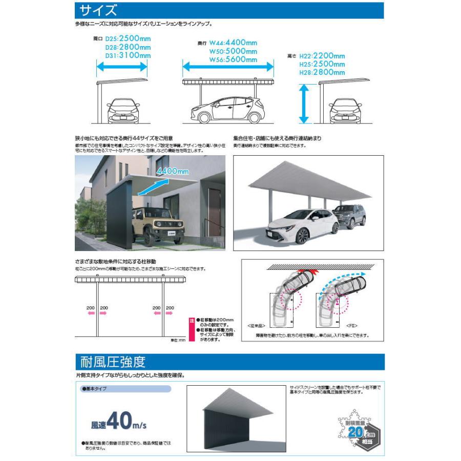 カーポート F[2] (エフツー) オプション 全面貼り 両面仕様 H25 呼称：5031 基本タイプ用 サイドスクリーン_6