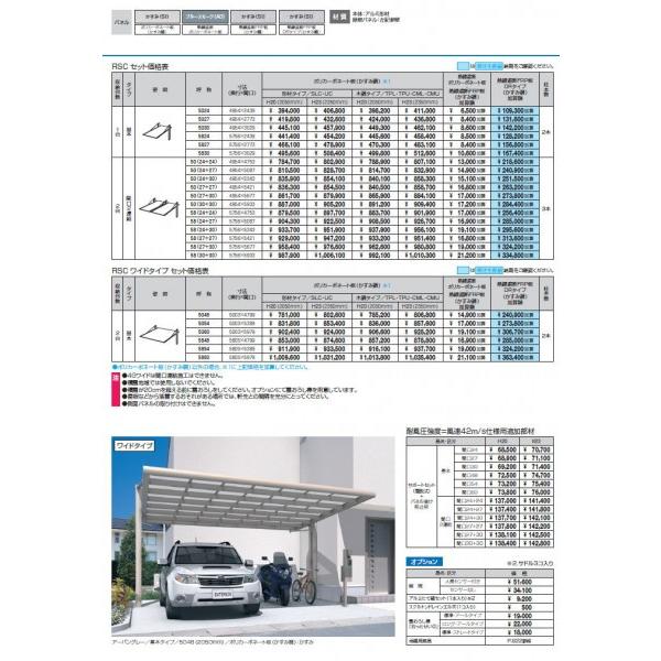 カーポート 三協アルミ 三協立山 4Gフォーグ H-20-5024 H20-5024~5830
