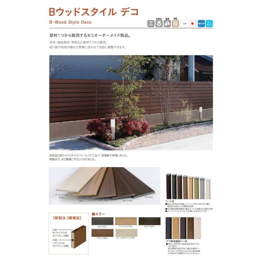 目隠しフェンス オリジナルdiyフェンス Bウッドスタイル デコ2 約6m 3スパン分 H1800mm L5985mm用 組立て部材セット ウッドスタイルフェンスセット St06 Stfset D180 03 Diy エクステリアg Style 通販 Yahoo ショッピング
