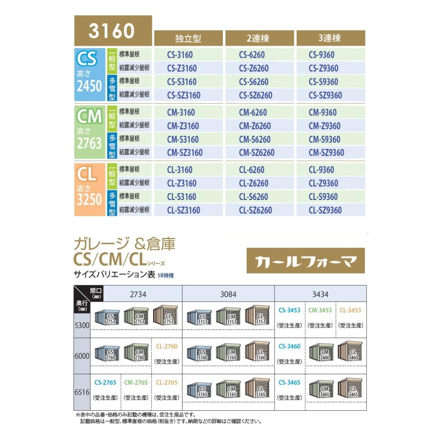 【無料★特典対象】 物置 収納 タクボ 物置 TAKUBO 田窪工業所 カールフォーマ CS 独立型 多雪型 結露減少屋根 間口3084奥行き6000高さ2450 CS-SZ3160 シャッ