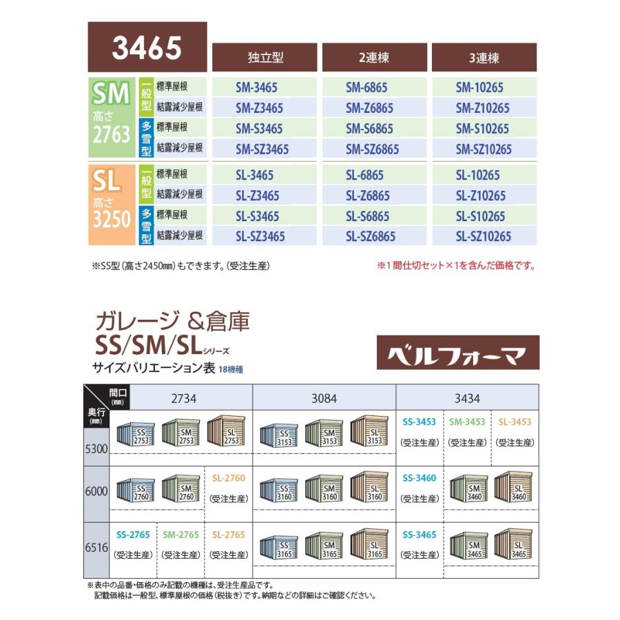 【無料★特典対象】 物置 収納 タクボ 物置 TAKUBO 田窪工業所 ベルフォーマ SM 一般型 標準屋根 2連棟 間口6868mm×奥行き6516mm×高さ2763mm SM-6865 シャッ_3
