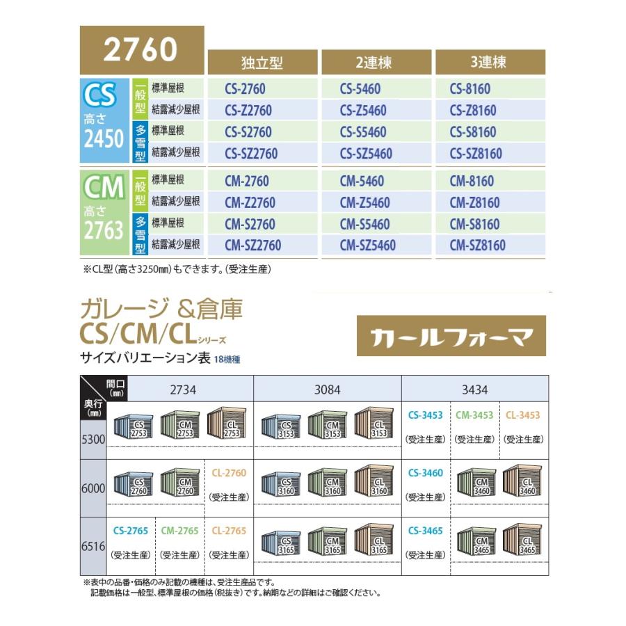 【無料★特典対象】 物置 収納 タクボ 物置 TAKUBO 田窪工業所 カールフォーマ CS 2連棟 多雪型 結露減少屋根 間口5468奥行き6000高さ2450 CS-SZ5460 シャッタ_3