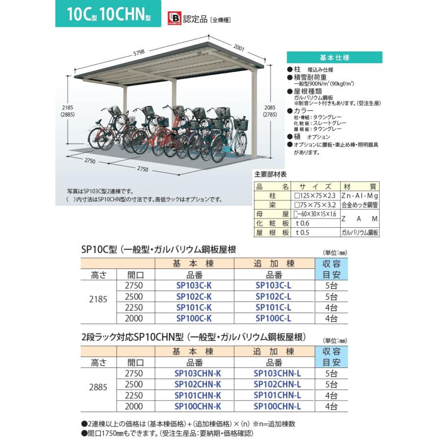 サイクルポート タクボ 物置 TAKUBO 田窪工業所 SP10C型シリーズ サイクルポート タクボ 物置 TAKUBO 田窪工業所 SP10C型シリーズ