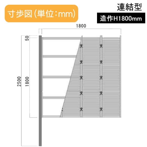 【無料★特典対象】 人工竹垣フェンス 目隠し 組立式 タケヒロ産業 みす垣 E型(煤竹)連結型 H1800 SSEA-5018L 樹脂製 外壁 庭 和風空間 境界 屋外_3