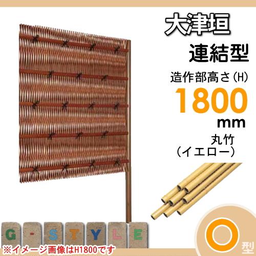 【無料★特典対象】 人工竹垣フェンス 目隠し 組立式 タケヒロ産業 大津垣 O型(イエロー)連結型 H1800 SSOE-1018L 樹脂製 外壁 庭 和風空間 境界 屋外_1