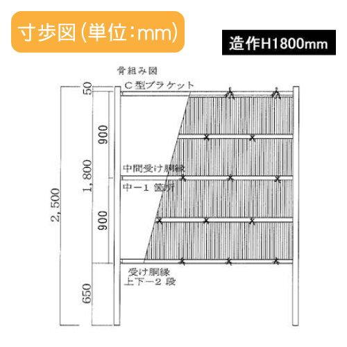 人工竹垣フェンス 目隠し 組立式 タケヒロ産業 縦みす垣 P型 人工竹垣フェンス 目隠し 組立式 タケヒロ産業 縦みす垣 P型