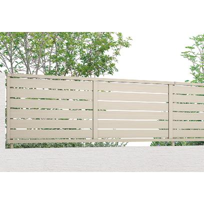 フェンス　目隠し　LIXIL(リクシル)　フェンスAB　木調色　屋外　横スリット3　フェンス本体　境界　YS3型　アルミ　DIY　TOEX　H800　形材フェンスガーデン　塀