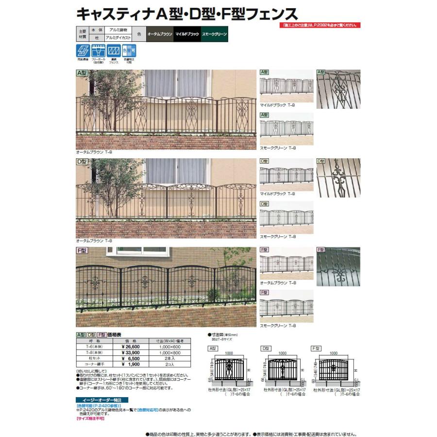 【無料★特典対象】 アルミ鋳物フェンス   LIXIL(リクシル) TOEX  キャスティナフェンス Ｄ型   フェンス本体   T-8   ガーデン DIY 塀 壁 囲い 境界 屋外の画像