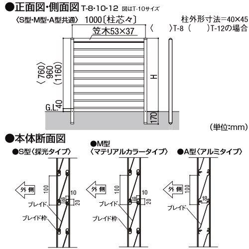 【無料★特典対象】 フェンス 目隠し   LIXIL(リクシル) TOEX  サニーブリーズフェンス   M型 本体 マテリアルカラータイプ   W1000×H1200 呼称T-12   境界の画像