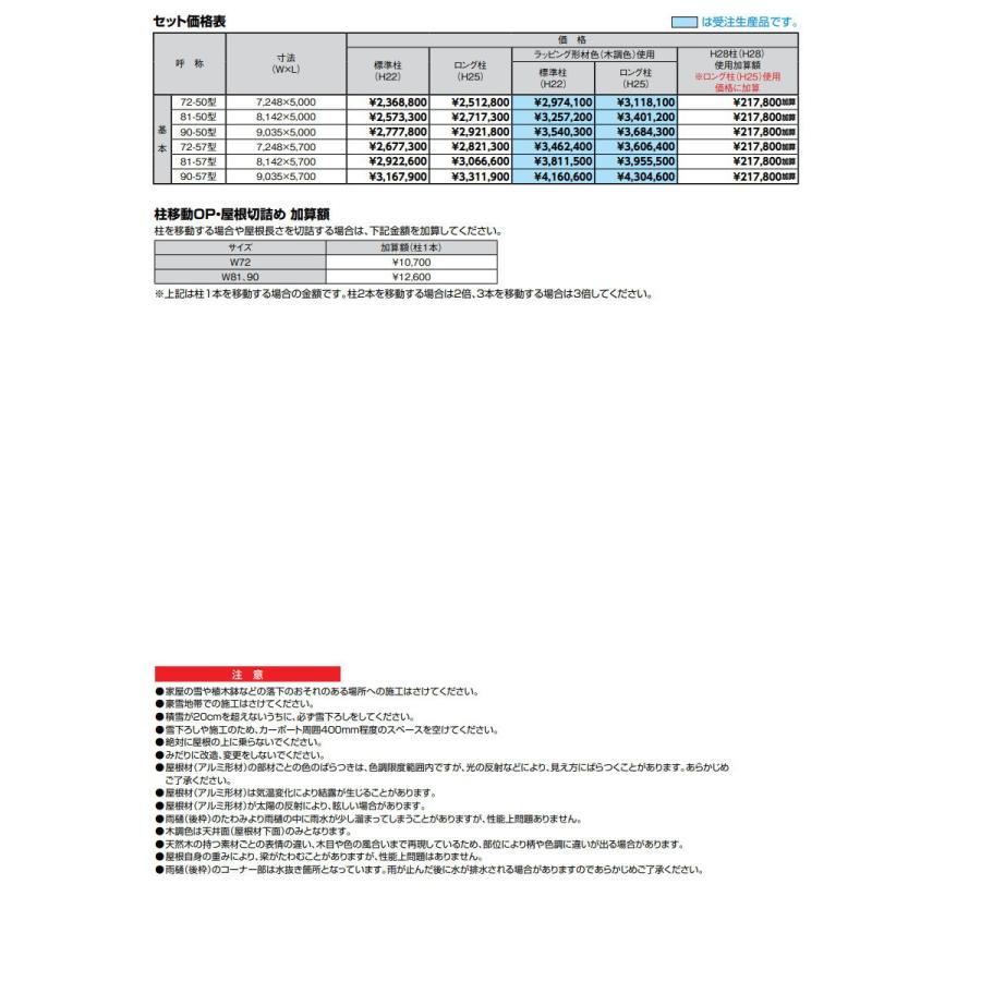 カーポート 3台用 LIXIL リクシル SC 基本 81-50型 H28柱(H28 カーポート 3台用 LIXIL リクシル SC 基本 81-50型 H28柱(H28