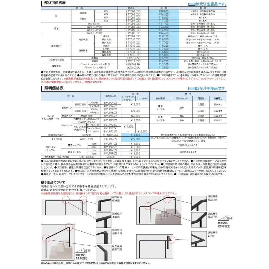 【無料★特典対象】 手すり 手摺   デザイナーズレール  セット商品 組み合わせ例4 H08 直線3m用 LIXIL リクシル TOEX   ガーデン 仕切り 花壇 エントランス_3
