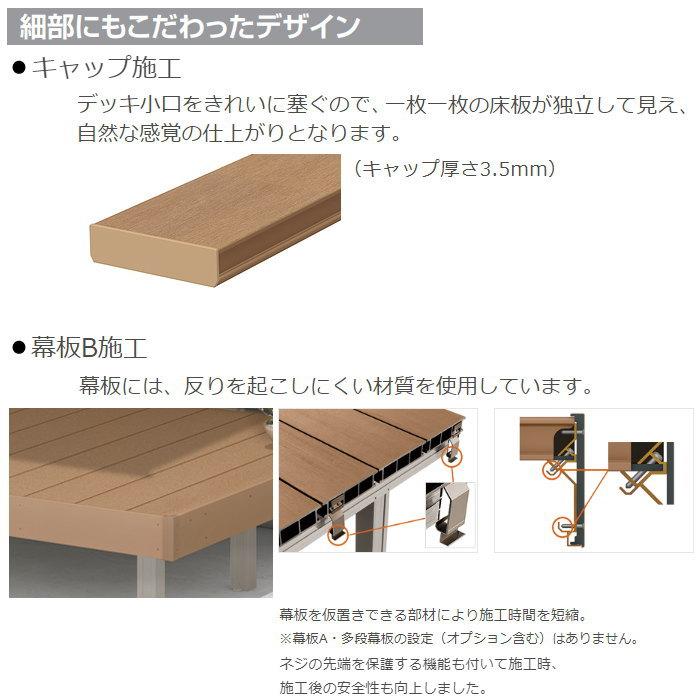 ウッドデッキ   LIXIL リクシル レストステージ 幕板B仕様 ロング束柱(調整なし)   1.5間×7尺 : 間口2616mm×奥行2110.5mm   人工木 セッ 【RUNNEN】