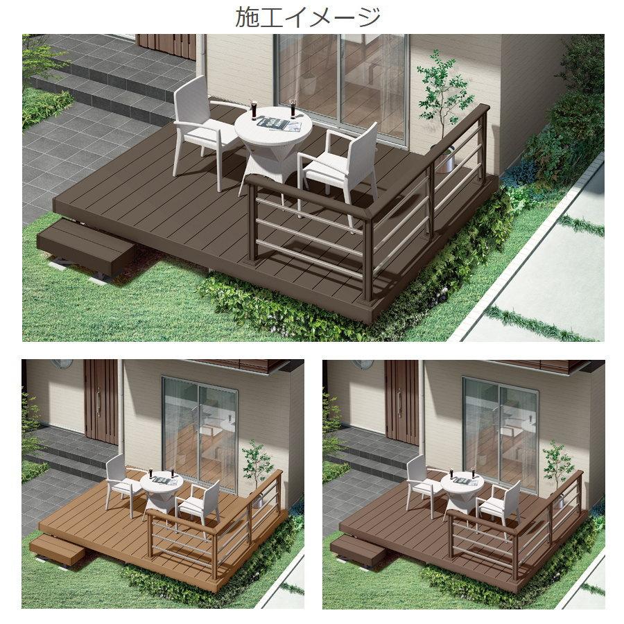 ウッドデッキ   LIXIL リクシル レストステージ 幕板B仕様 ロング束柱(調整なし)   1.5間×7尺 : 間口2616mm×奥行2110.5mm   人工木 セッ 【RUNNEN】