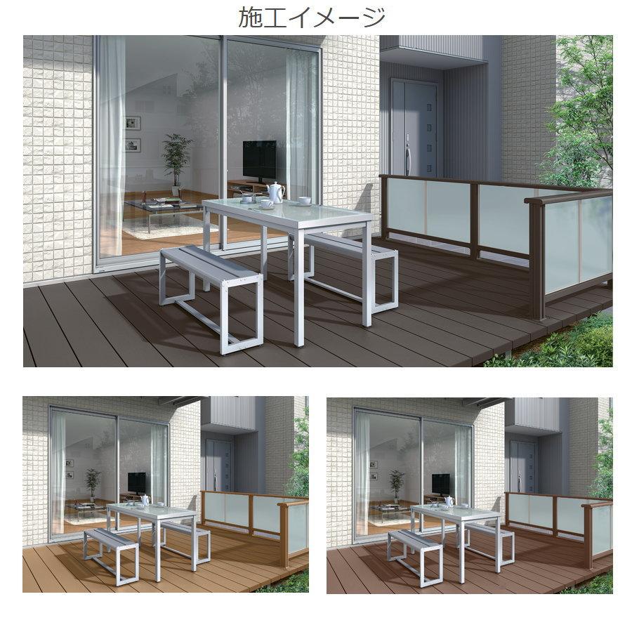 ウッドデッキ   LIXIL リクシル レストステージ 幕板B仕様 ロング束柱(調整なし)   1.5間×7尺 : 間口2616mm×奥行2110.5mm   人工木 セッ 【RUNNEN】