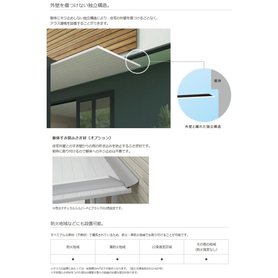 テラス屋根 外壁に固定しないタイプ LIXIL テラスSC 標準柱(2400mm