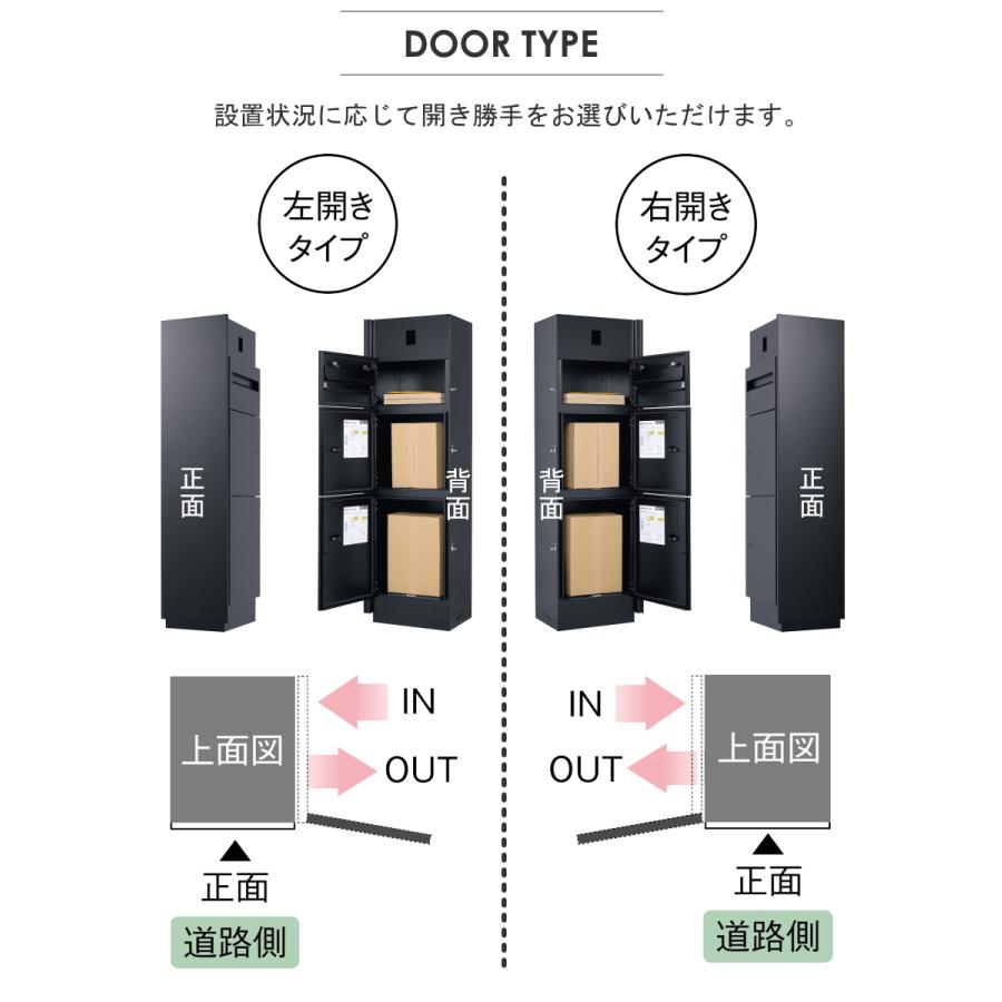 【無料★特典対象】 機能門柱 宅配ボックス   ユニソン UNISON Mies   ミース アンカー仕様   インターホン対応無し(加工無し)   右開きタイプ   正面パネルの画像