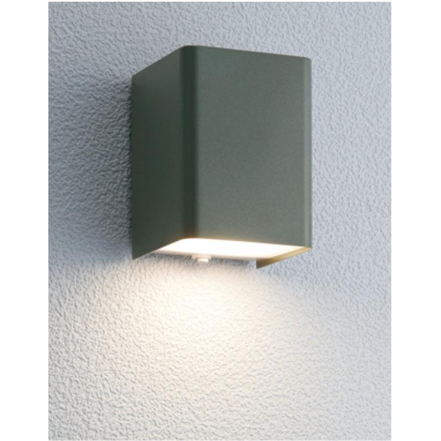 ユニソンunison エクステリア 屋外 照明 ライト 12V照明 表札灯 エコルトウォールライト キューブライト アイビーグレー EA0100722