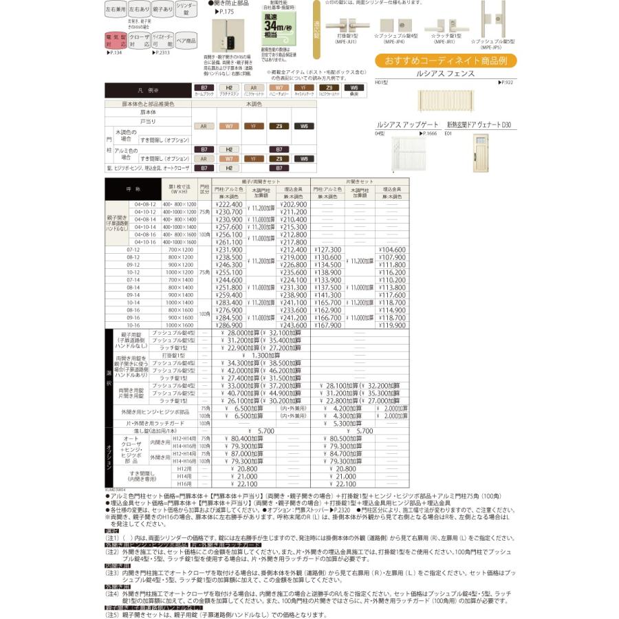 最終特価 門扉 YKK YKKap ルシアス門扉W04型 両開きセット 07-12 門柱：アルミ色 扉：木調色 UME-W04 たて板張り 外 形材門扉 ガーデン DIY 塀 壁 囲い 境界