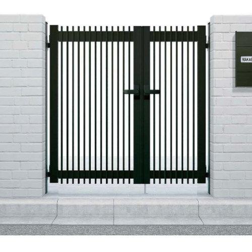 形材門扉 YKK YKKap シンプレオ門扉T1型 親子・両開き・門柱 形材門扉 YKK YKKap シンプレオ門扉T1型 親子・両開き・門柱