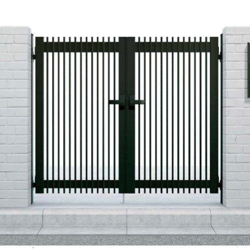 形材門扉 YKK YKKap シンプレオ門扉T1型 両開き・門柱セット 06 形材門扉 YKK YKKap シンプレオ門扉T1型 両開き・門柱セット 06