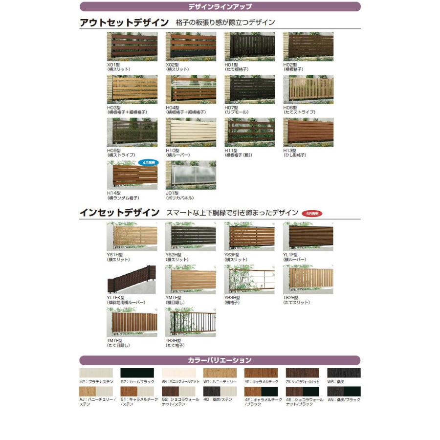 【無料★特典対象】 フェンス 目隠し YKK YKKap ルシアスフェンスYS1H型 フェンス本体 複合カラー H1400 W2000×H1400ｍｍ 横スリット 境界 屋外 アルミ_3