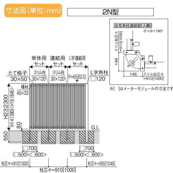 【無料★特典対象】 スクリーンフェンス 目隠し YKK YKKap リレーリア フェンス 2N型 フェンス本体+柱セット 連結用 メーターモジュール 木目調カラー_3
